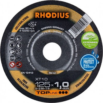 Rhodius Rezný kotúč 125 x 1,0 x 22,23 mm XT10 206163