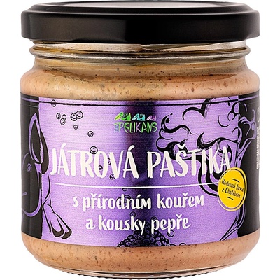 The Pelikans Játrová paštika s přírodním kouřem a kousky pepře 170 g