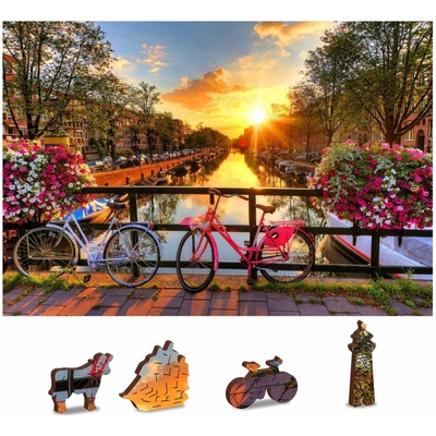 WOODEN CITY Dřevěné Kola v Amsterdamu 2v1 EKO 75 dílků