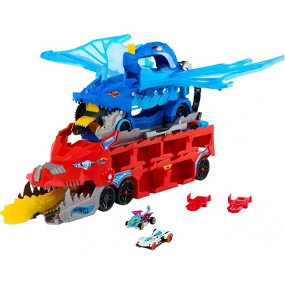 Mattel Hot Wheels City Transporter Dvojitý Drak 2v1