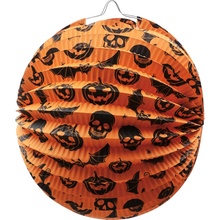 Papierový lampión Halloween – guľatý, 26 × 22,5 cm