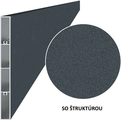 Hliníková plotová lamela 160x16 mm, tvar obdélník, antracit RAL7016 se strukturou 3m +/- 5mm (AL-PV8-AS-3)
