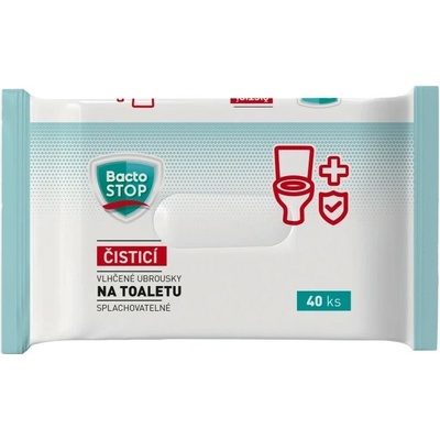 BactoSTOP čistiace vlhčené obrúsky na toaletu splachovateľné 40 ks