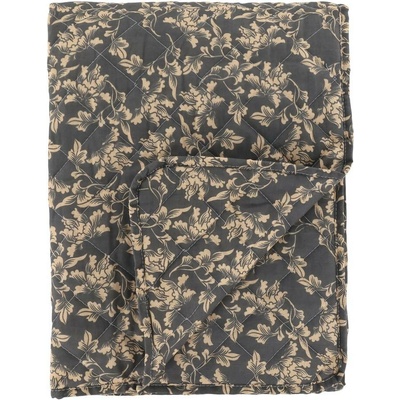 Chic Antique Tmavě šedý přehoz s listy Aix Vintage Quilt - 130*180 cm