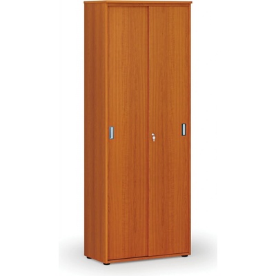 Primo Kancelářská skříň se zasouvacími dveřmi WOOD, 2128 x 800 x 420 mm, třešeň