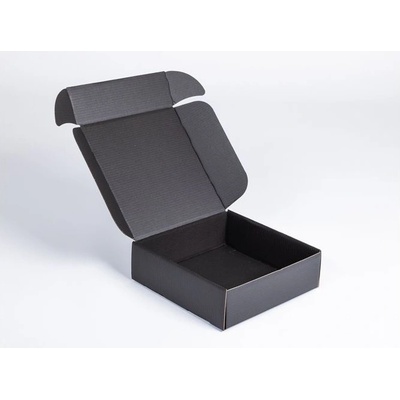 Poštovní kartonová krabice černá 320x320x100 mm 3VVL B 420g/m2 - paleta 620 ks