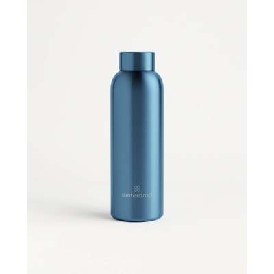 Waterdrop Thermo Steel Metal nerezová láhev na vodu barva Blue Brushed 600 ml
