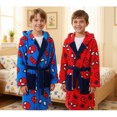 Sun City Chlapecký župan Spiderman s kapucou coral fleece červená – Hledejceny.cz