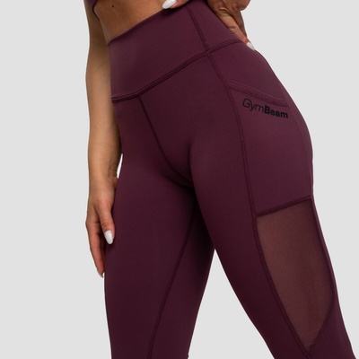 GymBeam Dámské legíny Mesh Panel Eggplant