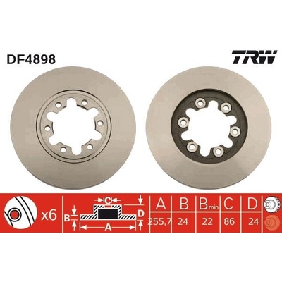 Brzdový kotúč (cena za 1ks) TRW DF4898