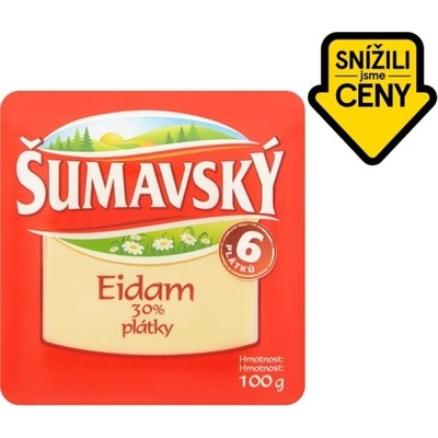 Šumavský Eidam 30% plátky 100g
