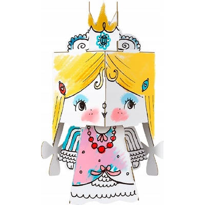 omaľovánka skladačka Monumi Cube Head princezná