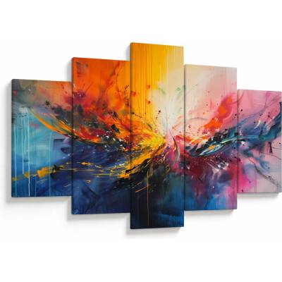 Obraz - Barevná abstrakce, pětidílný 150x105 cm