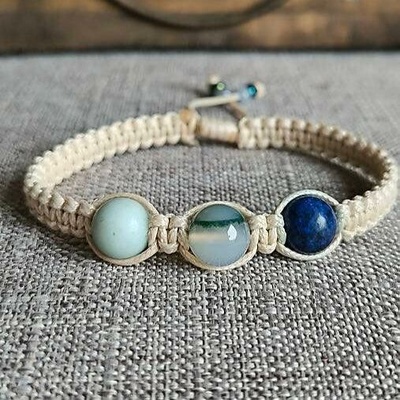 Marole náramok Kozorožec (Lapis Lazuli, Achát, Amazonit) 51174116524360