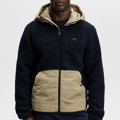 J.Lindeberg Men Varek Hybrid Zip Hood JL Navy