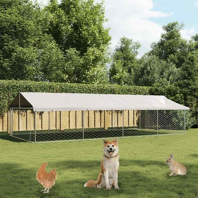 vidaXL Venkovní psí kotec se střechou 600 x 300 x 150 cm