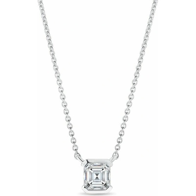 Klenota Náhrdelník z bieleho zlata s diamantom asscher N1024202