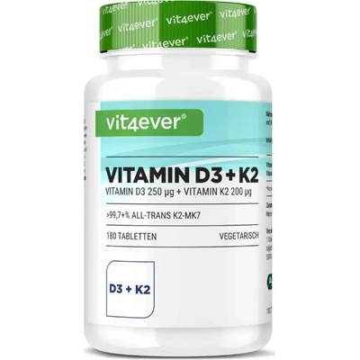 Vit4ever Vitamin D3 + K2 MK7 10 000 IU 180 tablet