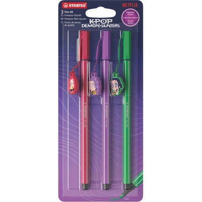 Stabilo Pen 68 KPop Demon Hunters 3 ks blister s príveskami Rumi, Mira a Zoey