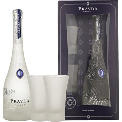 Pravda Vodka 40% 0,7 l (dárkové balení 2 panáky)