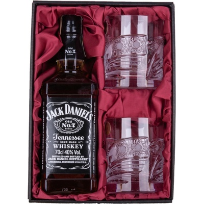 Bohemia Crystal BOHEMIA CRYSTAL Dárková sada whisky Jack Daniel’s Old No. 7 a 2 ručně broušené sklenice brus Kometa 330 ml