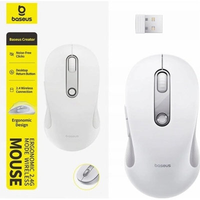 Baseus F02 USB 2,4 GHz White