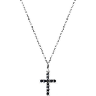 Amen Originálny strieborný náhrdelník so zirkónmi cross CRBN03