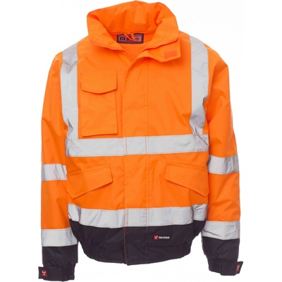 Payper PADDOCK reflexná bunda Fluorescent orange Navy blue