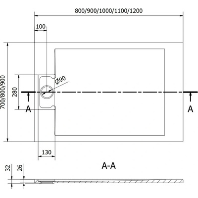 Mexen Otto 120 x 90 cm 4N709012