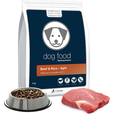 PetGourmet Superprémiové pro menší psy Light hovězí 3 kg