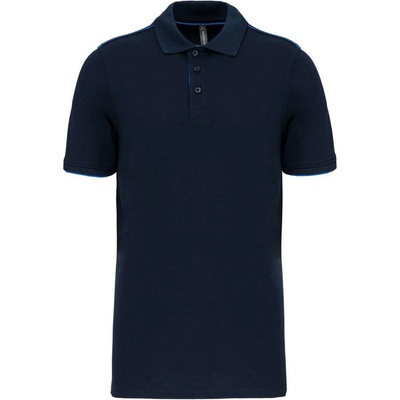 Designed To Work polokošile s barevnými proužky Piping námořnická stříbrná modrá