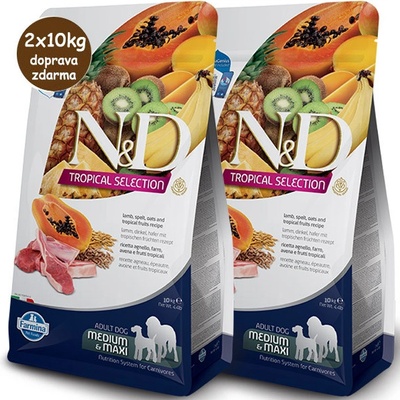 N&D Adult M&M Dog Tropical Selection Lamb 2 x 10 kg