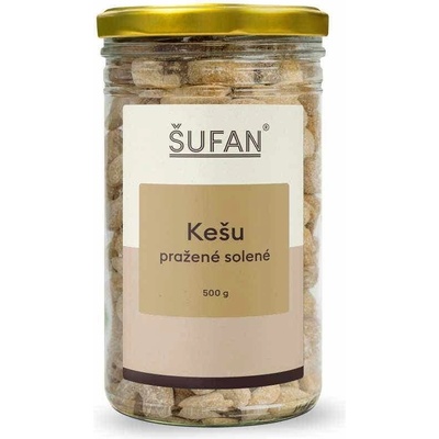 Šufan Kešu pražené solené v skle 500 g