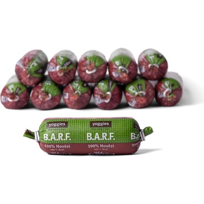 Yoggies B.A.R.F. 100% hovězí s probiotiky 12 x 150 g – Hledejceny.cz
