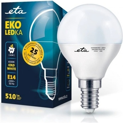 ETA EKO LEDka mini globe 6W, E14, studená bílá