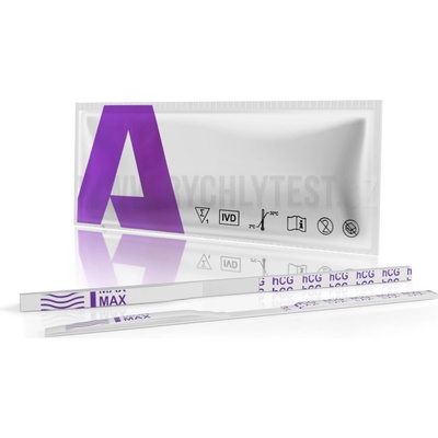 Alltest Těhotenský test z moči 25mIU/mL proužek 80 x 2,5 mm