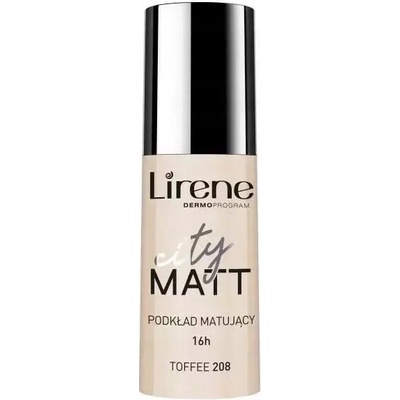 Lirene City Matt zmatňujúci fluidný make-up s vyhladzujúcim efektom 16 h with Vitamin C&E 208 Toffee 30 ml