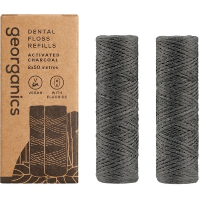 georganics Dental Floss Activated Charcoal 100 m náplň