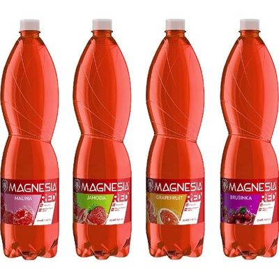 Magnesia jemně perlivá RED jahoda 6 x 1,5 l