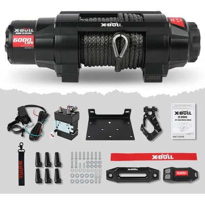 Elektrický ATV naviják 2,72t 12V syntetické lano 15,2m X-BULL X6000B