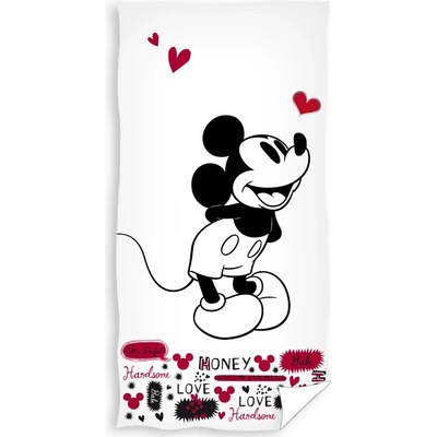 Carbotex dětská osuška Mickey Mouse bílá 70 x 140 cm