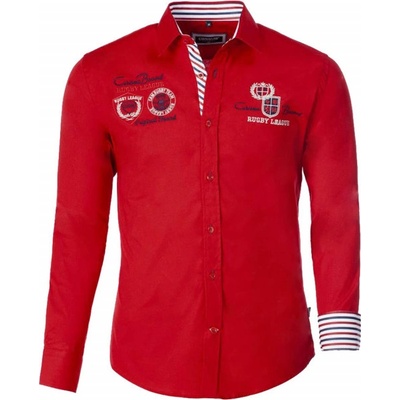 Carisma košile pánská dlouhý rukáv slim fit 8004 červená