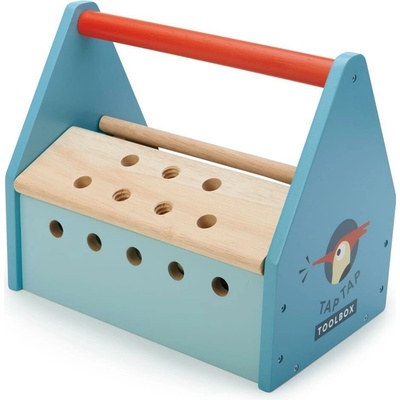 Tender Leaf Toys drevený kufrík Tap Tap Tool box s pracovným náradím a zatĺkačkou
