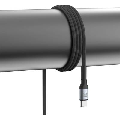 Černý opletený kabel 3mk Hyper Cable N-SERIES C to C 2m 60W pro iPhone Samsung