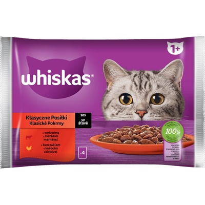 WHISKAS klasický výber so zeleninou v šťave 4 x 85 g