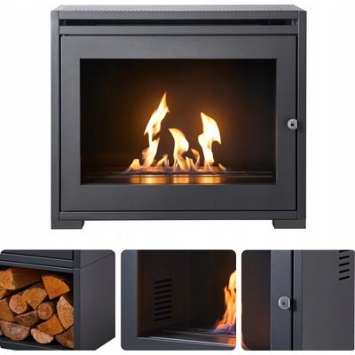 Oko Volně stojící bio krb 75 x 64 x 35 cm šedý