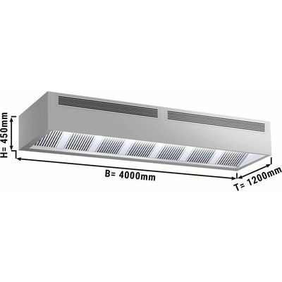 G.Gastro Indukční digestoř - 4,0 m - s filtrem a LED svítidlem - D11885784