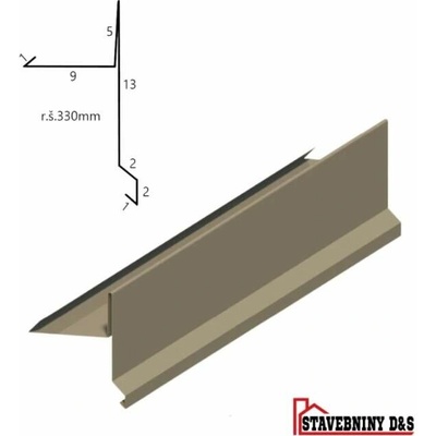 Závětrná lišta rš: 330 mm délka 2m (štítové lemování)