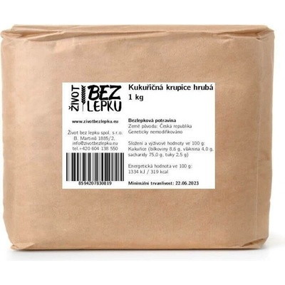 Život bez lepku Kukuřičná krupice hrubá 1 kg