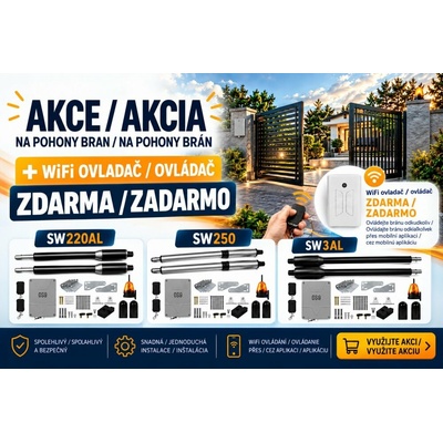 Pohon IN pre dvojkrídlovú bránu SW250 + WiFi ovládač zadarmo